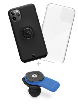 Zestaw: etui na telefon iPhone 11 PRO + pokrowiec przeciwdeszczowy + uchwyt kulowy Quad Lock
