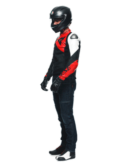 Kurtka motocyklowa skórzana Dainese Sportiva czarno-czerwono-biała