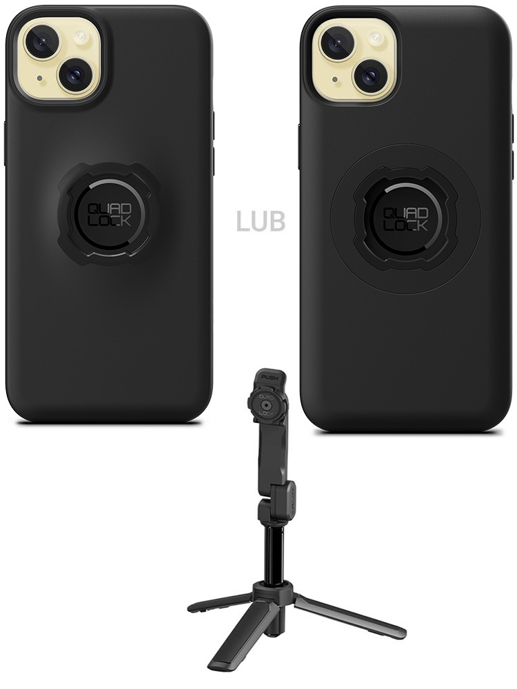Zestaw: etui na telefon iPhone 15 Plus + statyw/ selfie stick Quad Lock