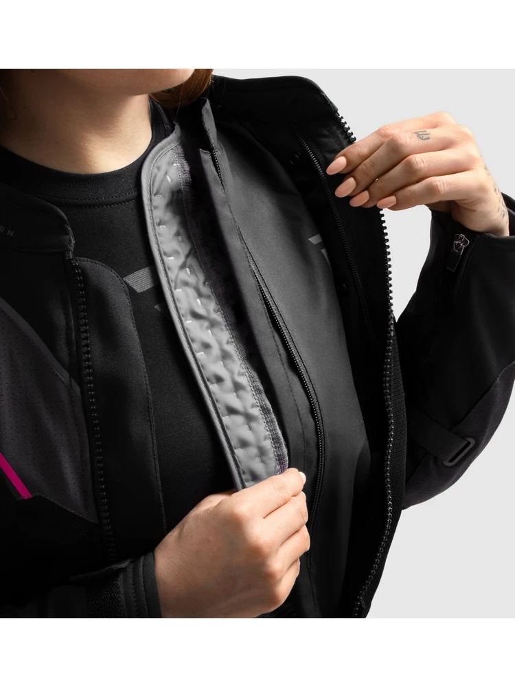 Kurtka motocyklowa damska tekstylna Rebelhorn Hiflow V czarno-szaro-różowa