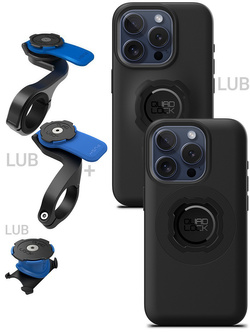 Zestaw rowerowy: etui na telefon iPhone 15 Pro + mocowanie Quad Lock
