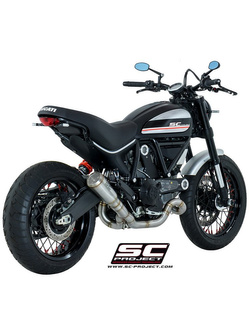 Pełny układ wydechowy SC-Project 2-1, Conic 70's Stainless steel (Slip-on) - Ducati Scrambler 800 [15-16]