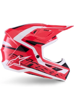 Kask enduro Alpinestars SM7 Deed biało-czerwono-czarny połysk