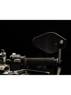 Uniwersalne lusterko motocyklowe GILLES Stratos na koniec kierownicy aluminiowe czarne