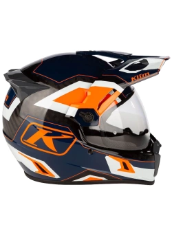 Kask adventure Klim Krios Pro Rally niebiesko-pomarańczowo-biały