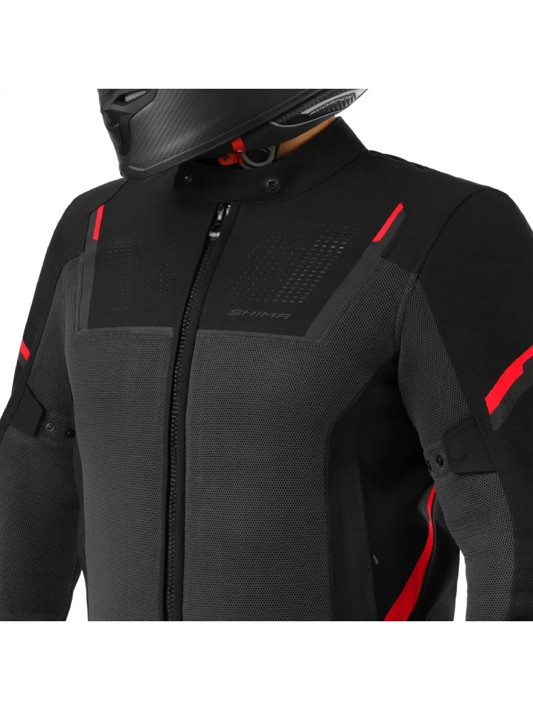Kurtka motocyklowa tekstylna Shima Rush 3.0 Air G2 szaro-czerwona