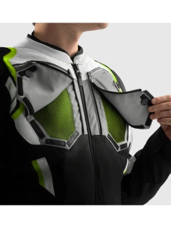 Kurtka motocyklowa tekstylna Rebelhorn Borg II czarno-szaro-żółta