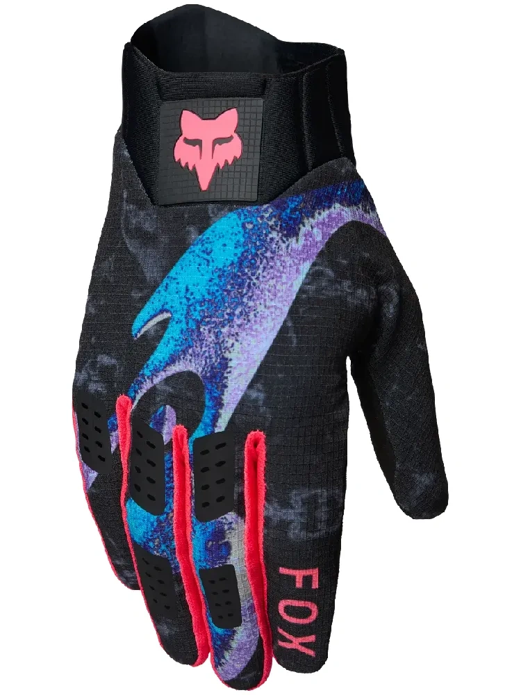 Rękawice cross Fox Flexair Vision Le Black czarno-niebiesko-fioletowe
