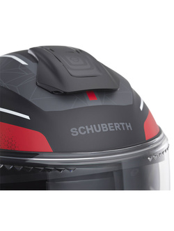 Zestaw: Kask otwarty Schuberth J2 Sigma czarno-szaro-czerwony + dedykowany interkom motocyklowy