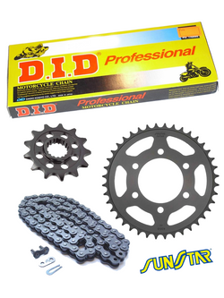 HONDA CRM125 [90-00] zestaw napędowy DID520 NZ SUPER NON-O-RING (Cross  łańcuch super wzmocniony bezoringowy) zębatki SUNSTAR 