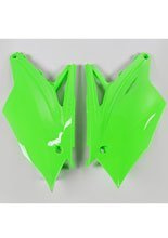Osłony boczne tylne UFO do Kawasaki KXF 450 (16-18), KXF 250 (17-20) zielone-fluo