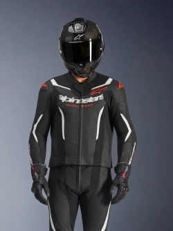 Kombinezon motocyklowy skórzany dwuczęściowy Alpinestars GP Force V2 czarno-biało-czerowny