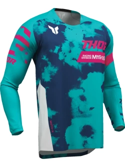 Bluza enduro dziecięca Thor Launchmode Bleach biało-zielona