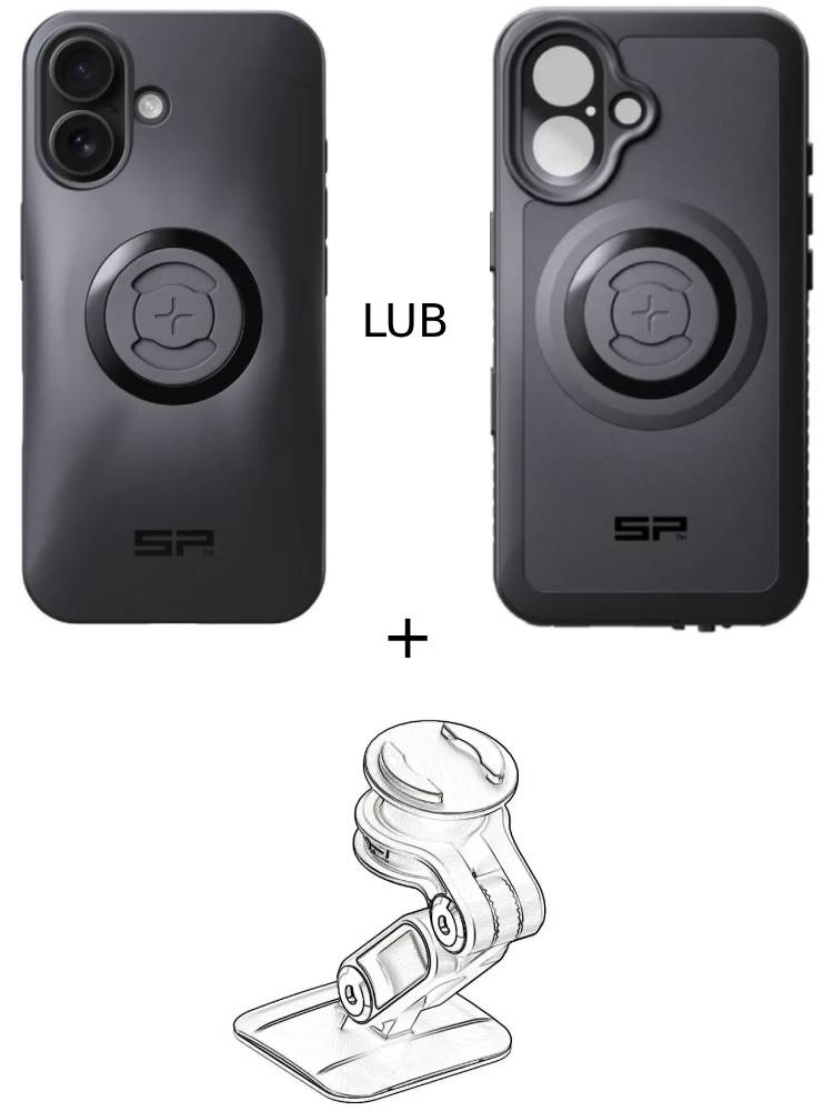 Zestaw do samochodu: etui na telefon iPhone 16 + mocowanie SP Connect