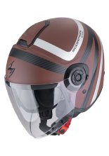 Kask otwarty Scorpion Exo-City II Riva brązowo-srebrny matowy