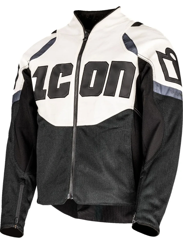 Kurtka motocyklowa tekstylna Icon Contra3 czarno-biała
