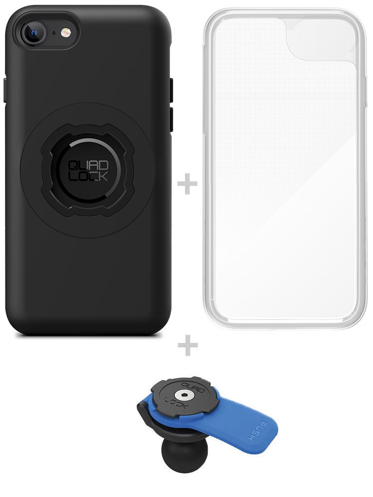 Zestaw: etui MAG na telefon iPhone SE (2 i 3 gen) (magnetyczne) + wodoodporny pokrowiec MAG + uchwyt kulowy Quad Lock