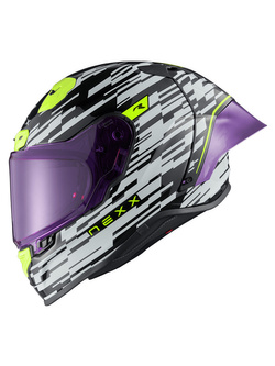 Kask integralny Nexx X.R3R Glitch Racer biało-czarno-fioletowy
