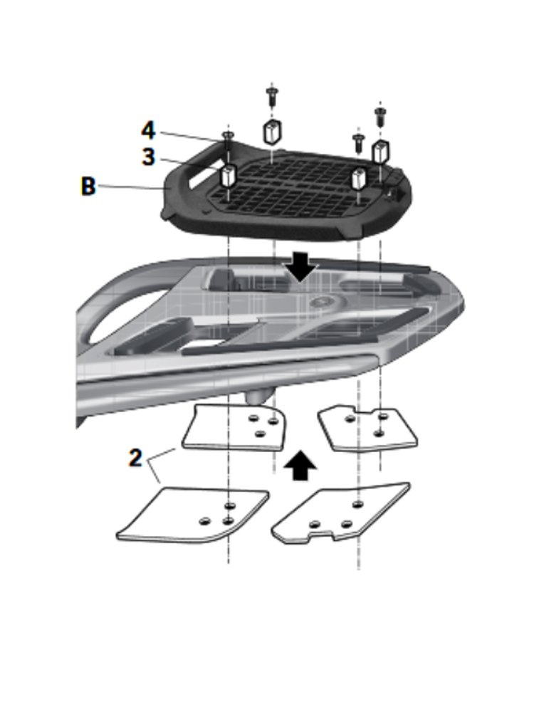 Stelaż pod kufer centralny SHAD Top Master BMW K 1200 GS (07')/ R 1200 RT (09-13)/ K 1600 GT (13')