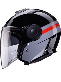 Kask otwarty Caberg Soho Zephyr czarno-szaro-czerwony