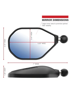 Lusterka motocyklowe RAM Tough-Mirror z kulą w rozmiarze B (prawe i lewe)