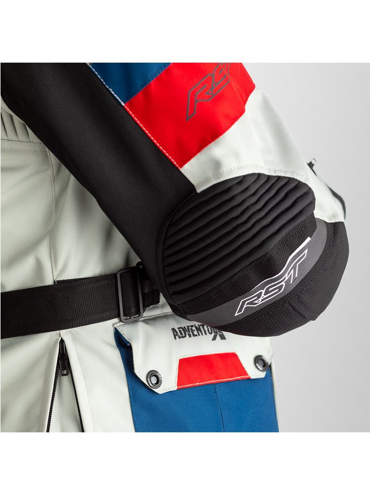 Kurtka motocyklowa z poduszką powietrzną RST Pro Series Adventure-X Airbag niebiesko-czerwona