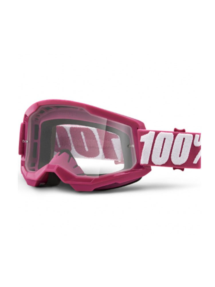 Gogle motocyklowe dziecięce 100% Strata 2 z przezroczystą szybką purpurowe