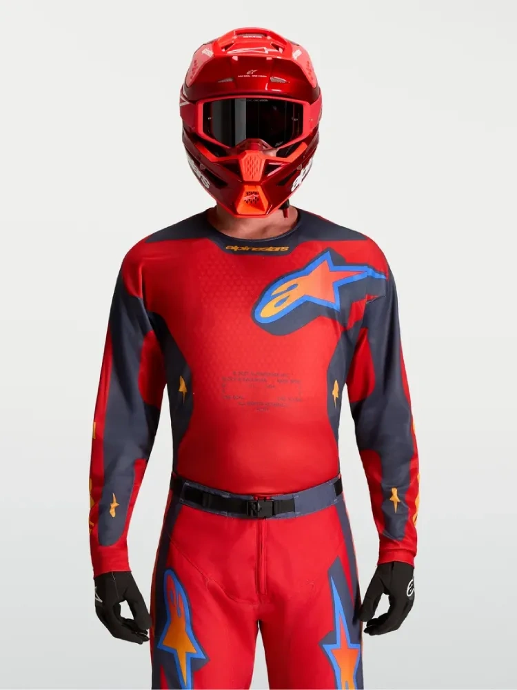 Bluza cross Alpinestars MX Racer Hunt czerwono-szare