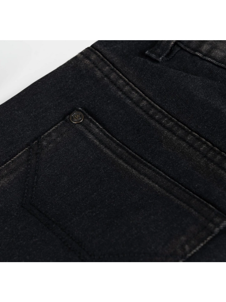 Jeansy motocyklowe Knox Colton Slim Aged Black Rust czarne