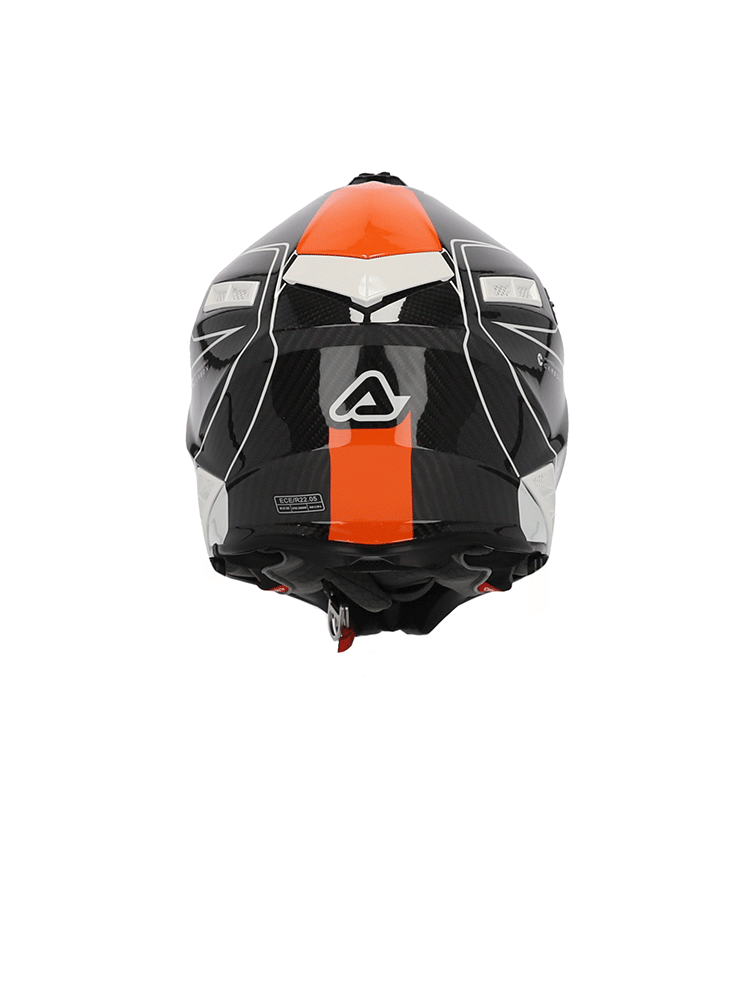 Kask enduro Acerbis Steel Carbon czarno-biało-pomarańczowy