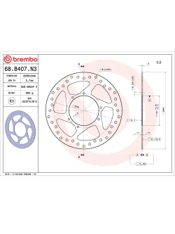 Tarcza Hamulcowa Brembo Serie Oro Fixed Prime Line Honda CRF 250/ 450 (wybrane modele) [śr. 260 mm]