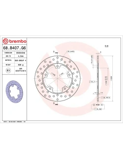 Tarcza Hamulcowa Brembo Serie Oro Fixed Prime Line Benelli Tornado 900 Tre (02-07)/ RS (04-07)/ Aprilia (wybrane modele) [śr. 220 mm]