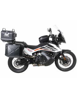 Zestaw: kufry boczne + stelaże Hepco&Becker Xplorer Cutout KTM 790 Adventure/R (19-21) srebrne