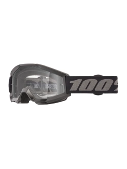 Gogle motocyklowe dziecięce 100% Strata Mini z przezroczystą szybką czarne