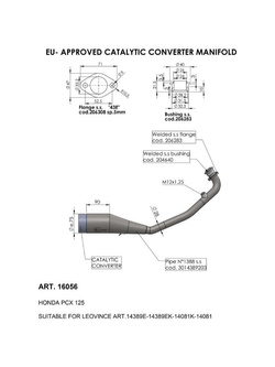 Homologowany kolektor LeoVince z katalizatorem do Honda PCX 125 [21-22]