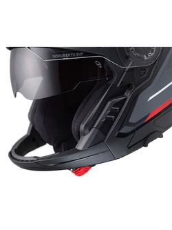 Zestaw: Kask otwarty Schuberth J2 Sigma czarno-szaro-czerwony + dedykowany interkom motocyklowy