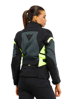 Kurtka motocyklowa tekstylna damska Dainese Carve Master 3 Gore-Tex czarno-fluo żółta