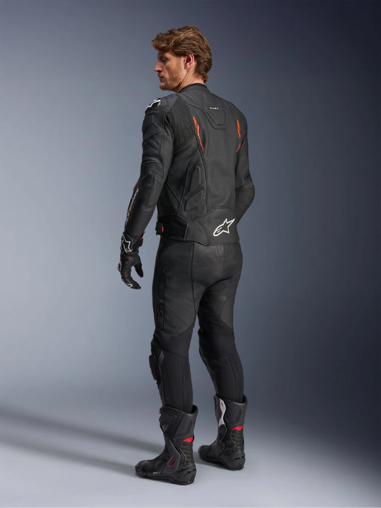 Kurtka motocyklowa skórzana Alpinestars Dusk Airflow czarno-czerwona