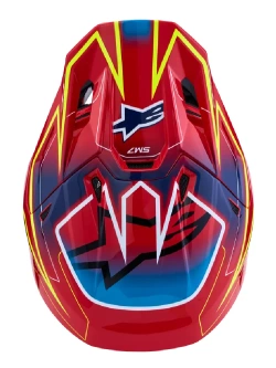 Kask enduro Alpinestars SM7 Cast czerwono-niebiesko-żółty
