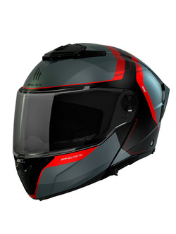 Kask szczękowy MT Atom 2 SV Emalla szaro-czarno-czerwony matowy