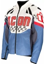 Kurtka motocyklowa tekstylna Icon Contra3 Hero niebiesko-biało-czerwona