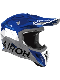 Kask enduro Airoh Aviator Ace 2 Fury niebiesko-biało-szary połysk