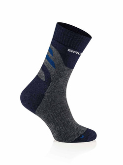 Skarpety termoaktywne Brubeck Trekking Merino grafitowo-niebieskie