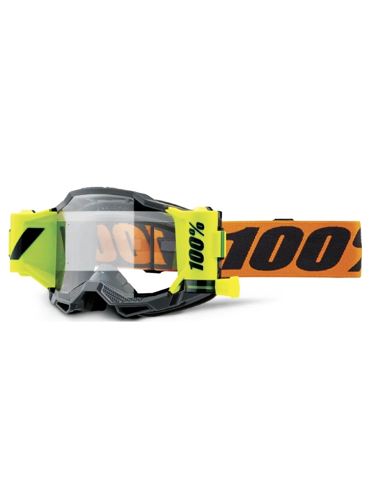 Gogle motocyklowe 100% Accuri 2 ForeCast Roll-Off z przezroczystą szybką pomarańczowo-czarno-fluo