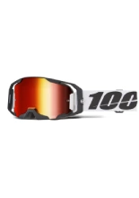 Gogle motocyklowe 100% ARmatic z lustrzaną czerwoną szybką czarno-białe