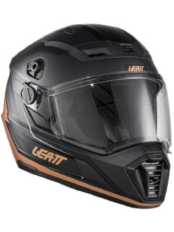 Kask enduro Leatt Moto 7.5 czarno-brązowy z goglami czarno-szarymi
