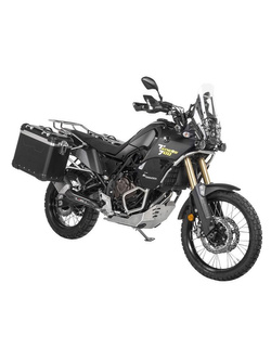 Zestaw: kufry boczne z anodowanego aluminium czarne "And-Black" Zega Evo + stelaże srebrne Touratech Yamaha Tenere 700 / World Raid (38+45L)