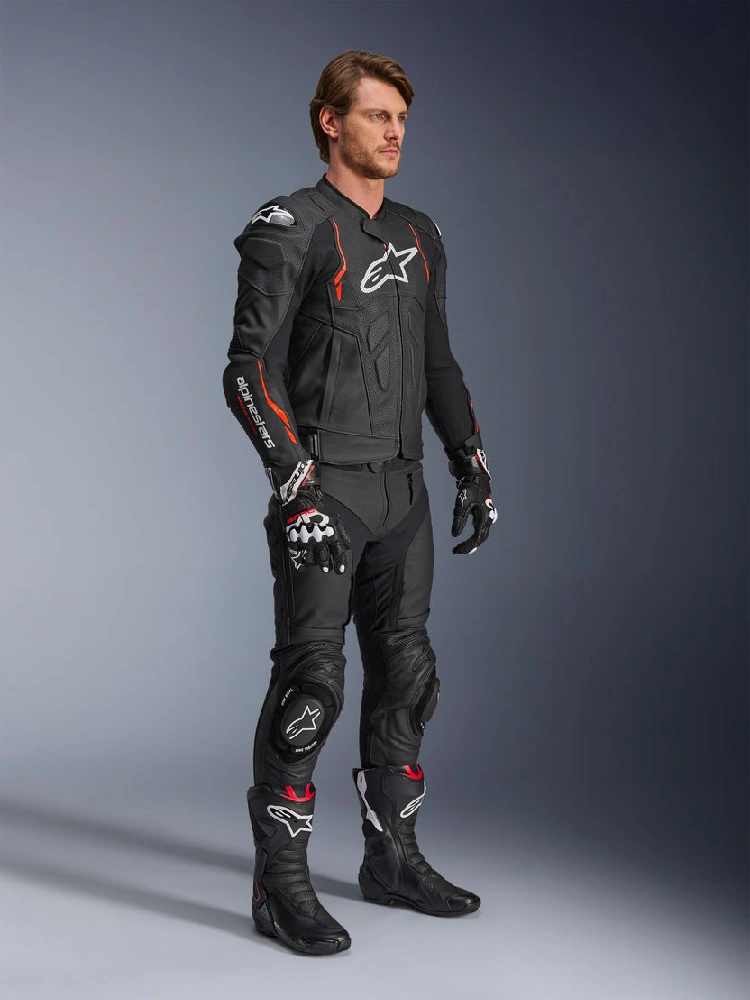 Kurtka motocyklowa skórzana Alpinestars Dusk Airflow czarno-czerwona