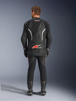 Kombinezon motocyklowy skórzany dwuczęściowy Alpinestars GP Force V2 czarno-biało-czerowny