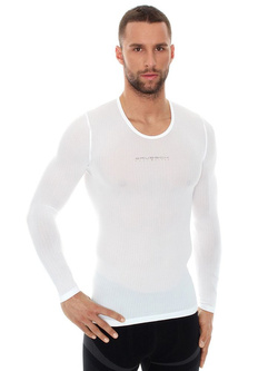 Koszulka unisex Brubeck Base Layer z długim rękawem biała